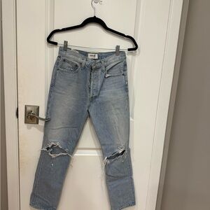 Agolde Light Blue Distressed Women Jeans